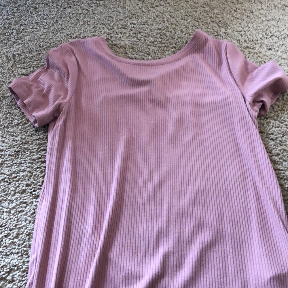 Pink Ribbed Tee